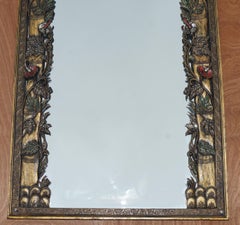 Extremely Decorative Full Length Birds of Paradise Mirror with Floral Details
