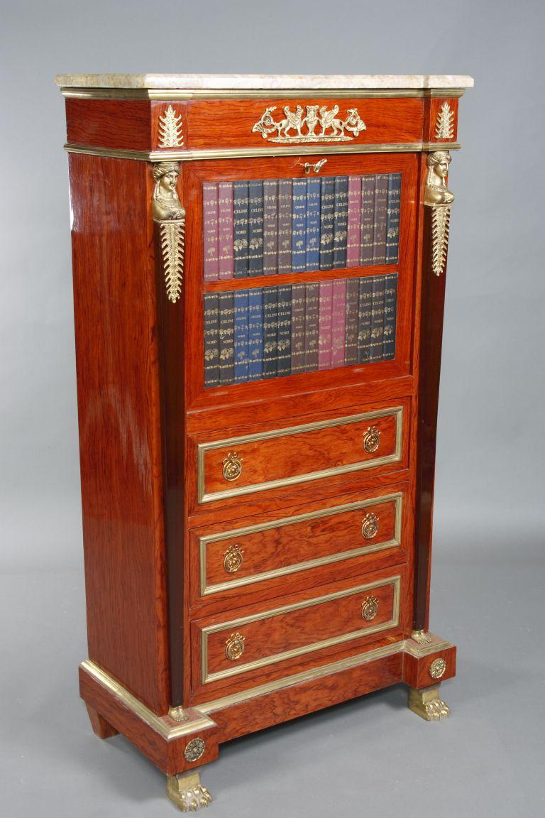 Extremely Decorative Secretary Empire Style with Dummies Books For Sale 8
