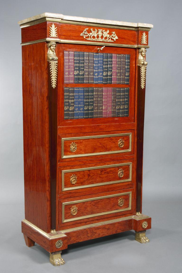 Extremely Decorative Secretary Empire Style with Dummies Books For Sale 10
