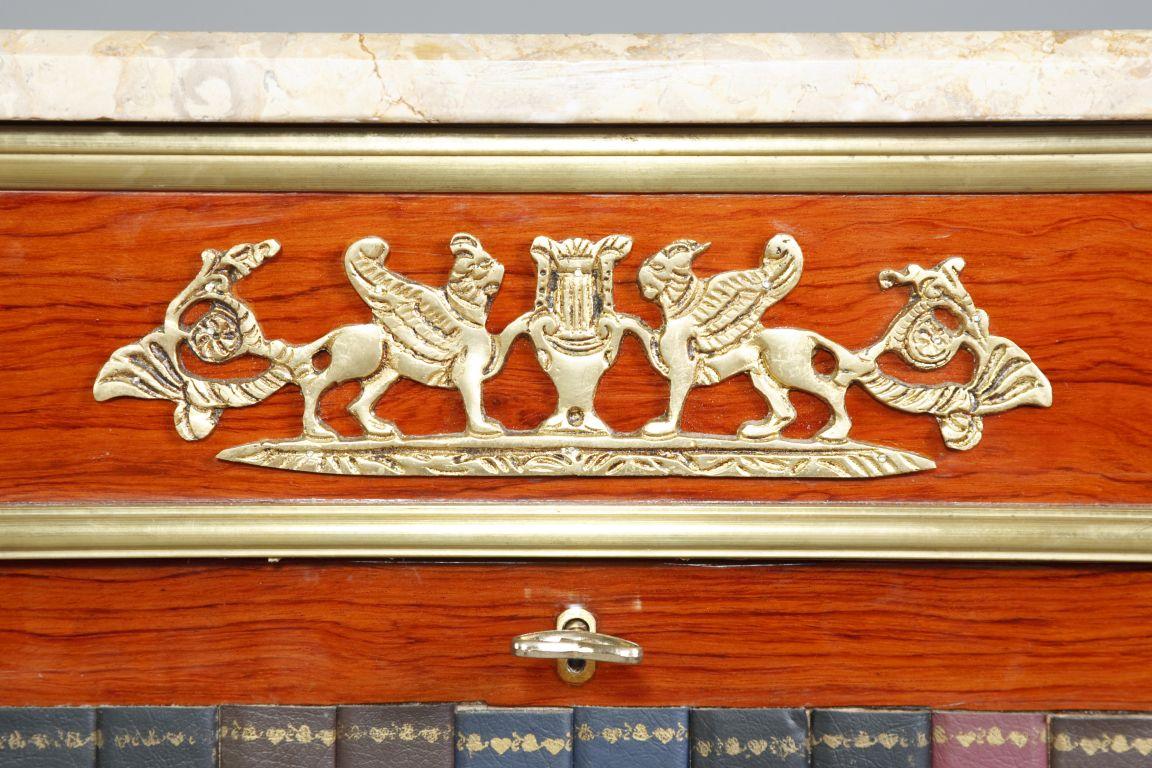 Extremely Decorative Secretary Empire Style with Dummies Books In Good Condition For Sale In Berlin, DE