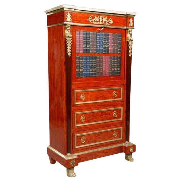 Extremely Decorative Secretary Empire Style with Dummies Books For Sale ...