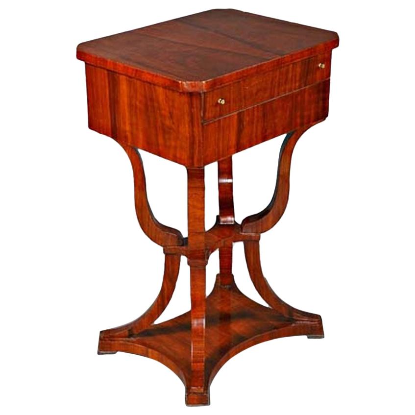 Extremely Decorative Sewing Table in the Biedermeier Style For Sale