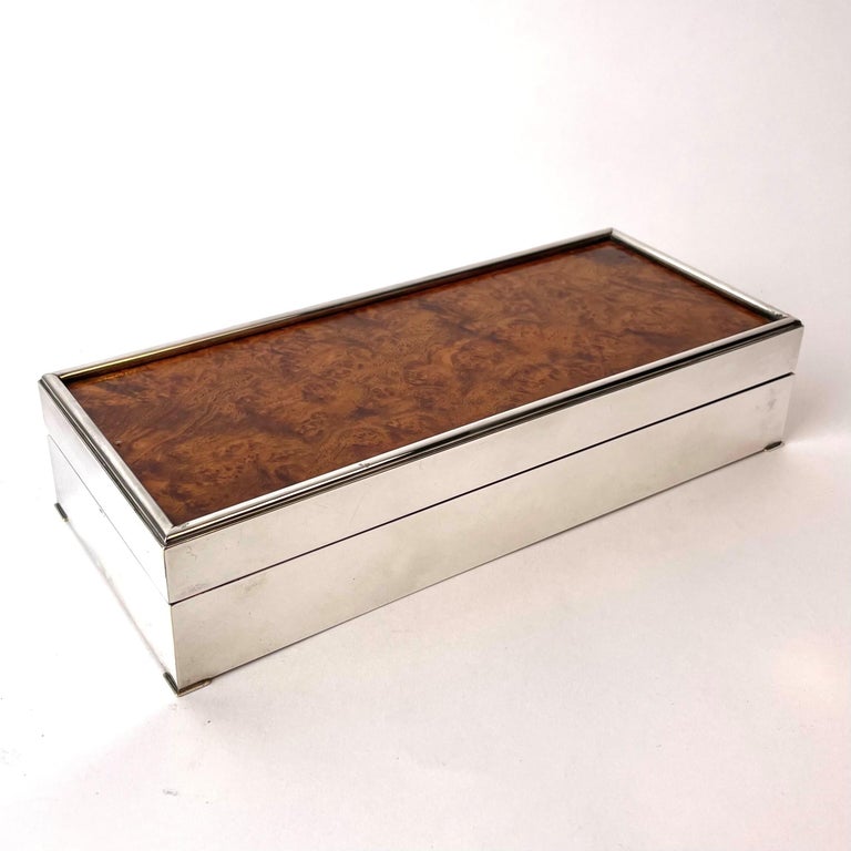 Silver Plate Extremely Elegant Box by Christian Dior from the Mid-20th Century For Sale