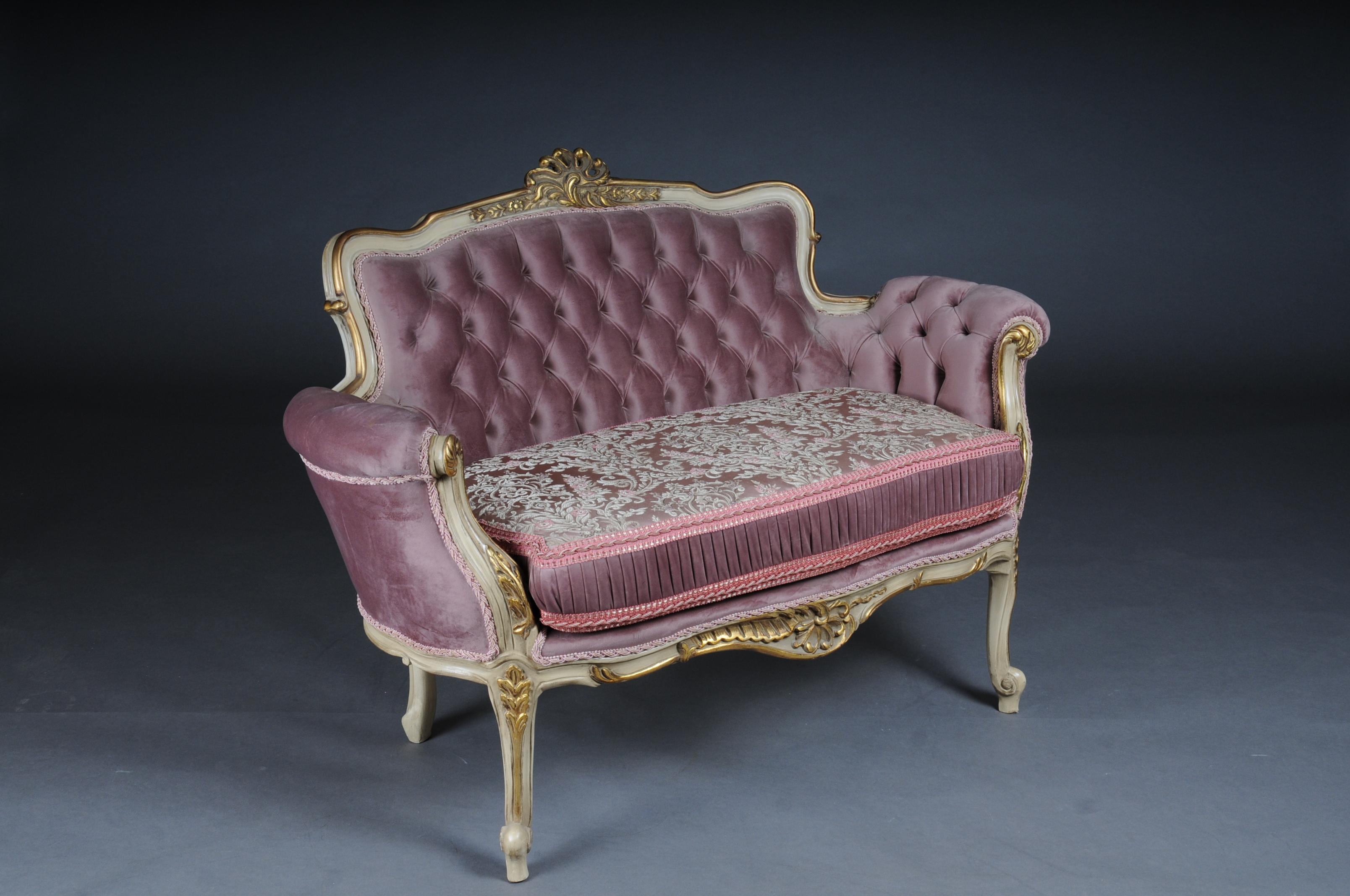 Tissu Canapé français extrêmement élégant, Louis XV en vente