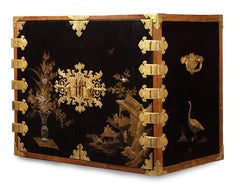 Extremely Fine and Rare 17th-Century Japanese Export Lacquer and Inlaid Cabinet