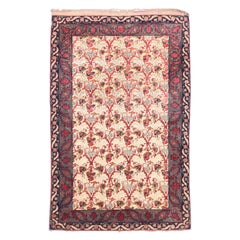Extremely Fine and Rare Antique Bidjar Persian Rug, Silk Foundation, circa 1890