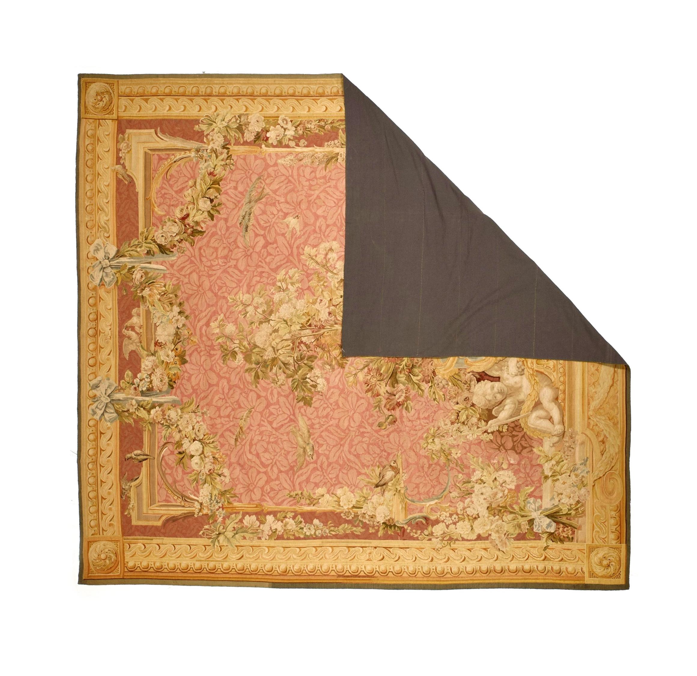 Estremamente fine e raro Arazzo Aubusson francese Beauvais 9'1