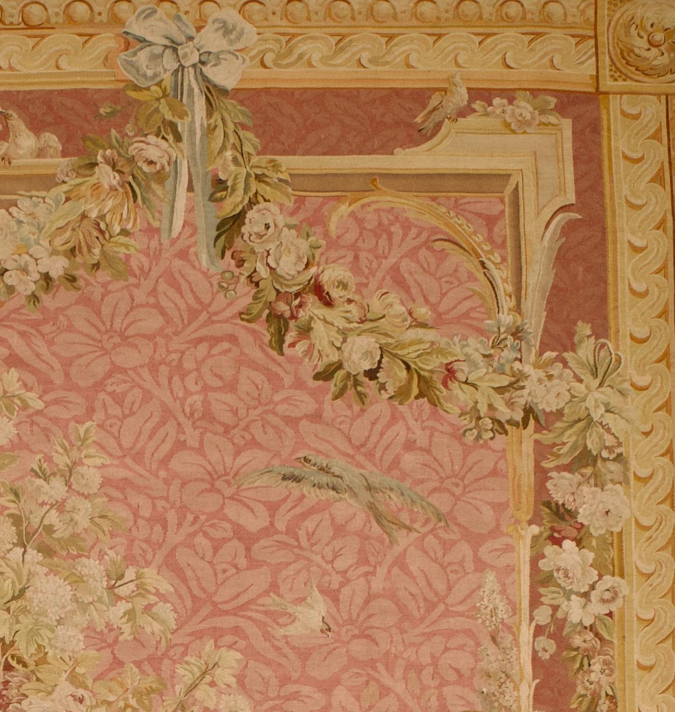 Estremamente bello e raro l'arazzo francese Beauvais Aubusson 9'1