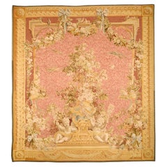 Estremamente bello e raro l'arazzo francese Beauvais Aubusson 9'1" x 9'10"