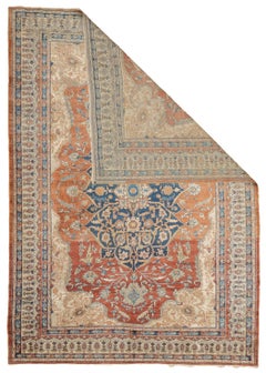 Extremely Fine and Rare Antique Persian Silk Heriz Rug 4'7" x 6'6"