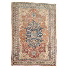 Extremely Fine and Rare Antique Persian Silk Heriz Rug 4'7" x 6'6"