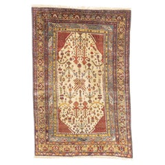 Extremely Fine and Rare Antique Shrivan Silk on Silk Rug 3'8" x 5’6"