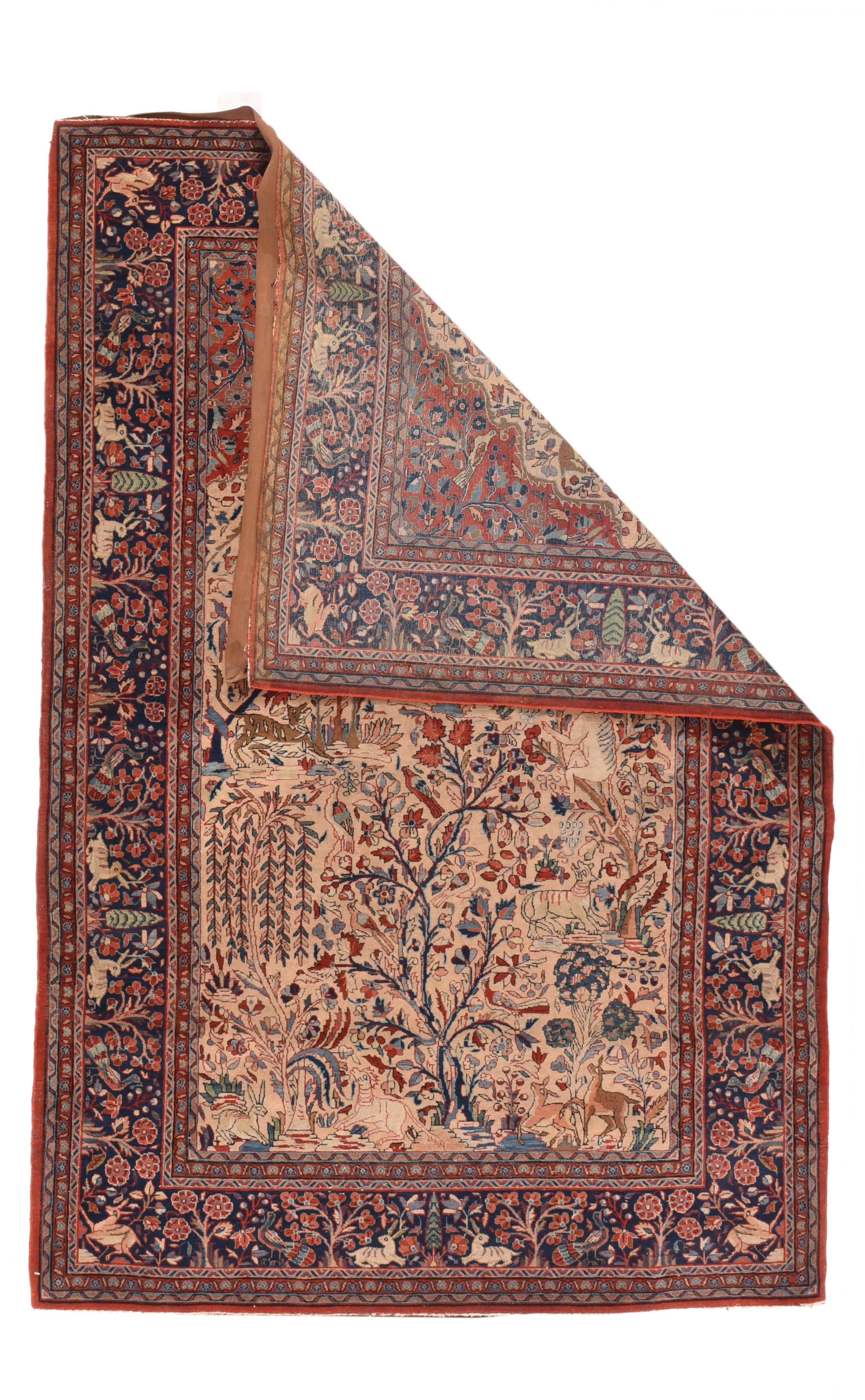 Hand-Knotted Antique Persian Dabir Kashan