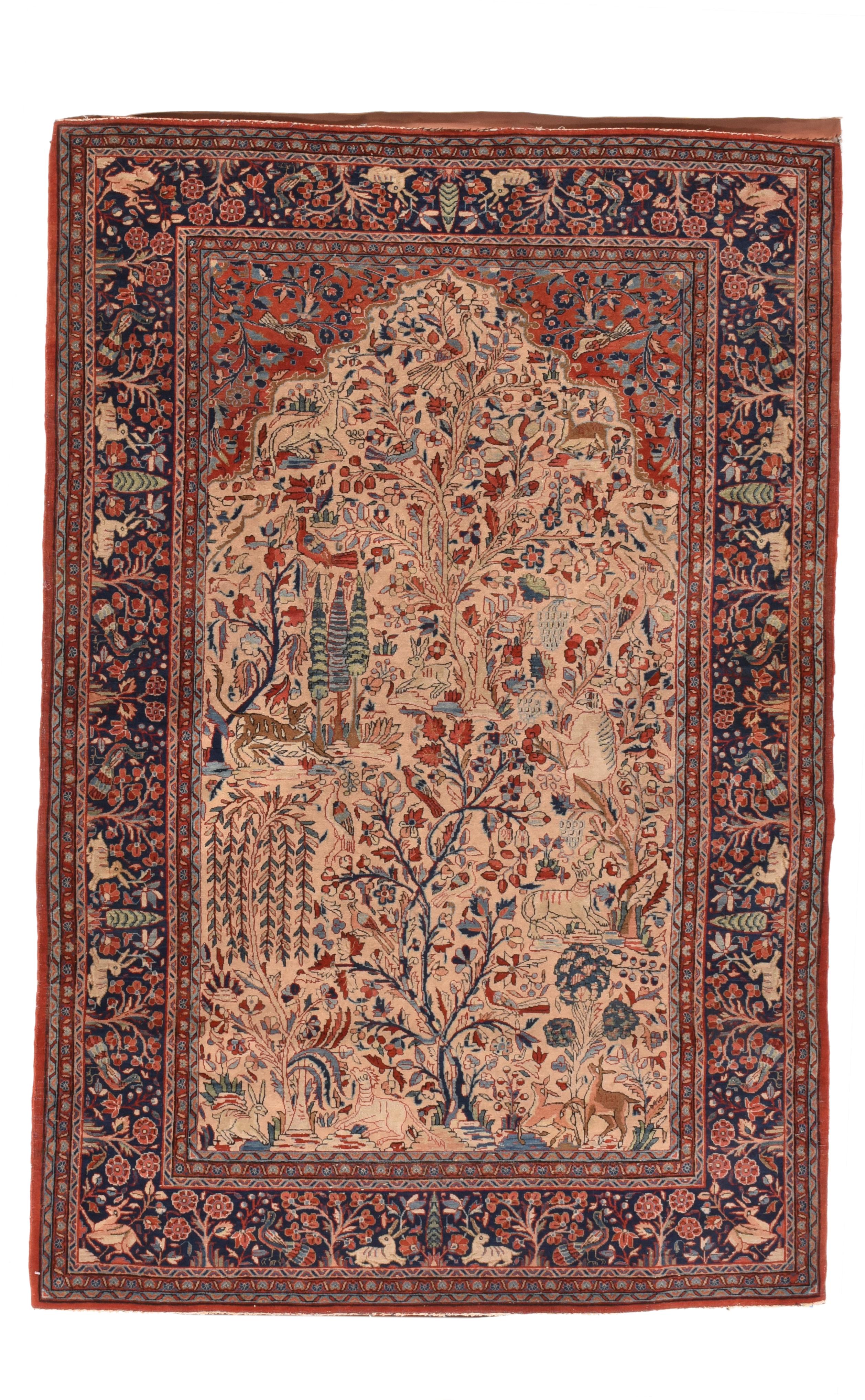 Antique Persian Dabir Kashan In Excellent Condition In New York, NY