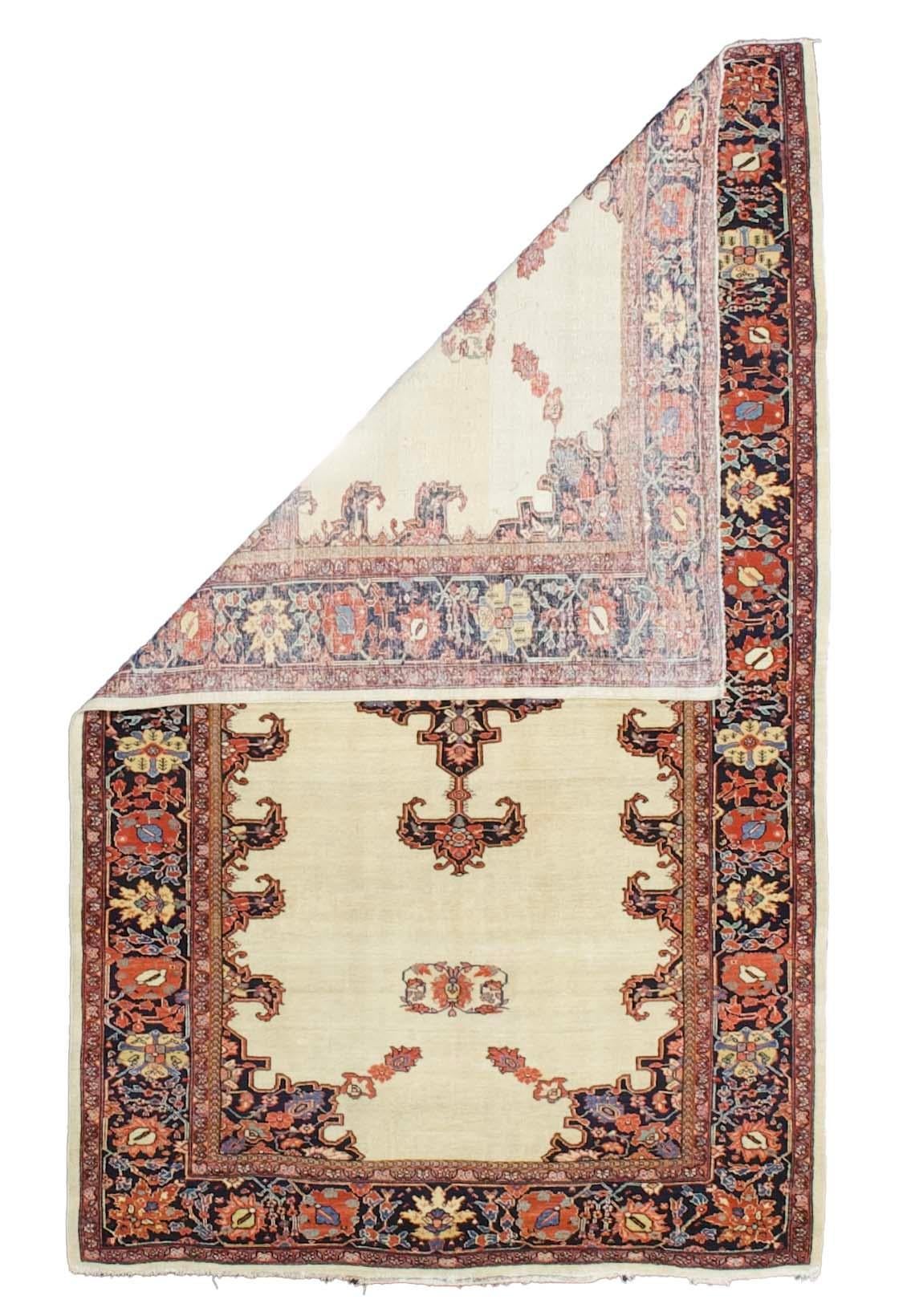 Tappeto antico estremamente fine Sarouk Farahan x 6'9