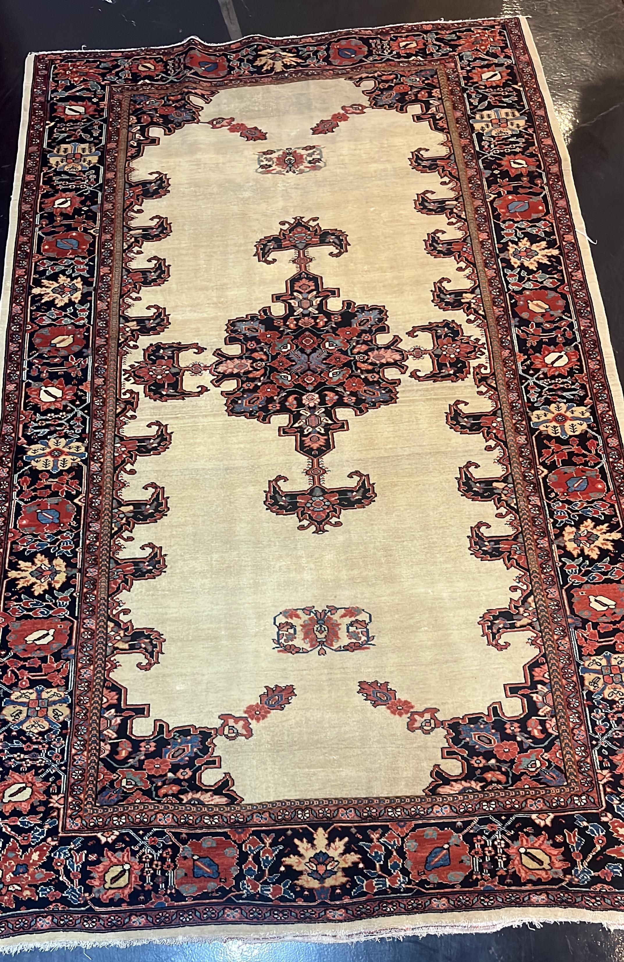 Tappeto antico estremamente pregiato Sarouk Farahan x 6'9