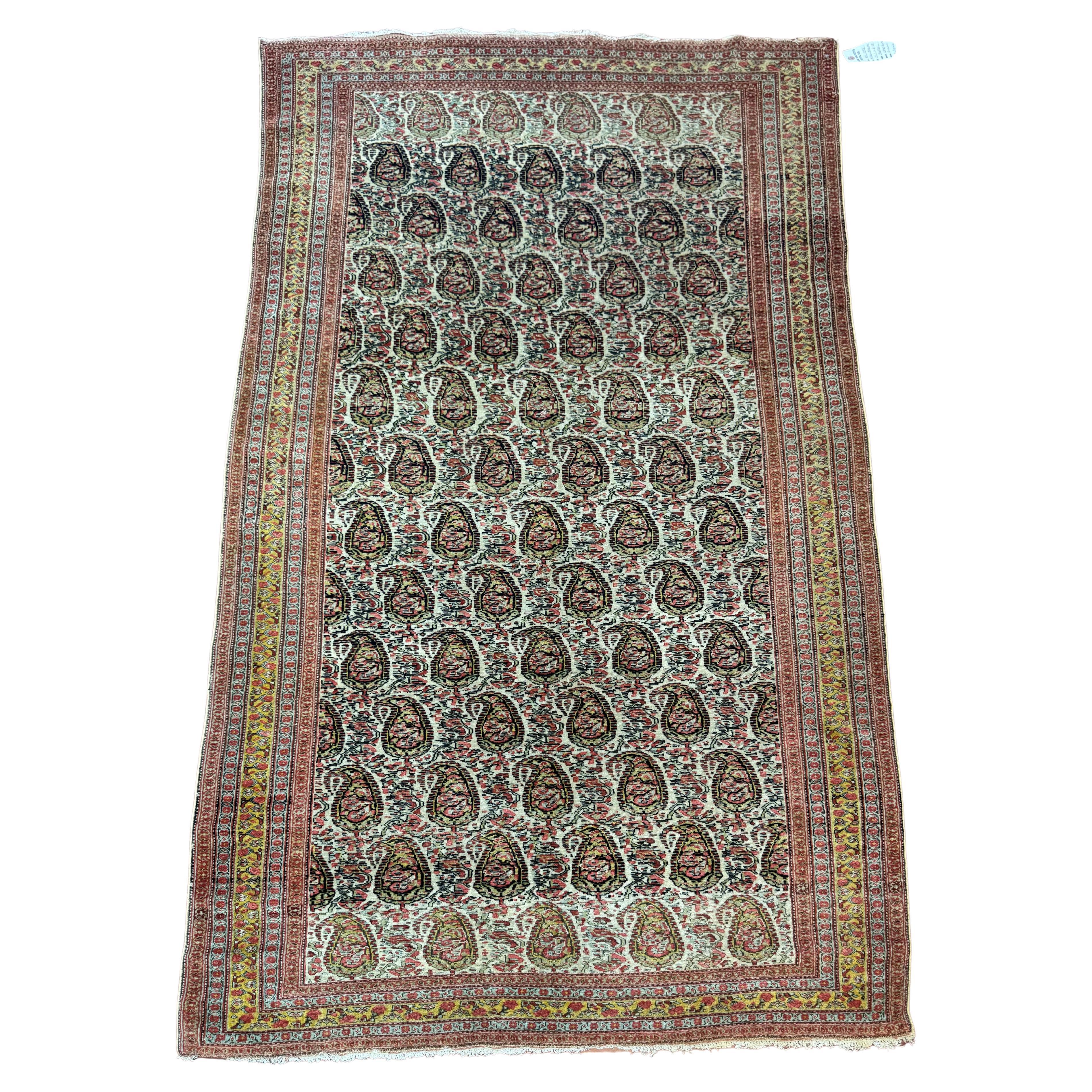 Tapis persan ancien Mishan Malayar extrêmement raffiné