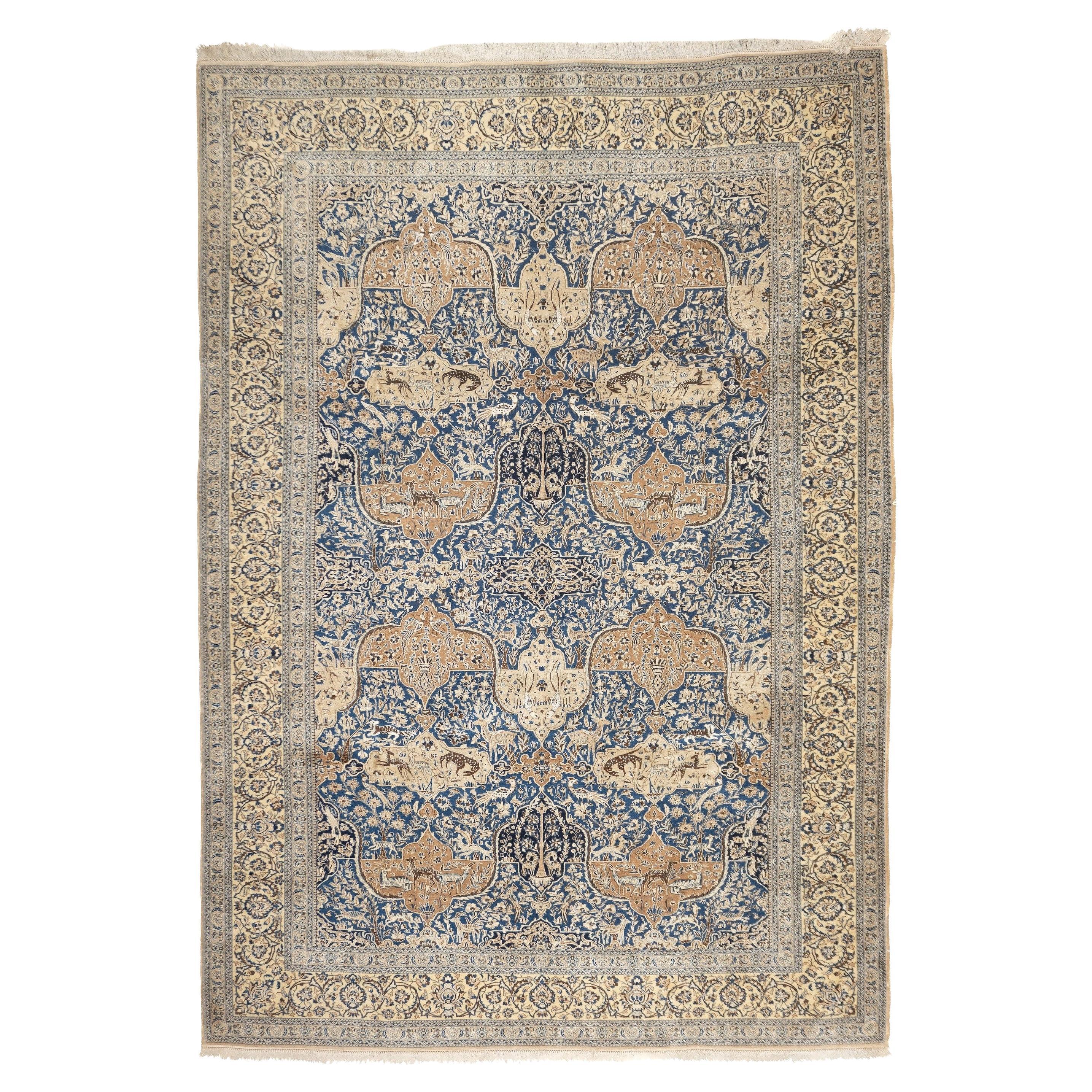 Tappeto antico Nain persiano estremamente fine 8'2'' x 11'6'' in vendita