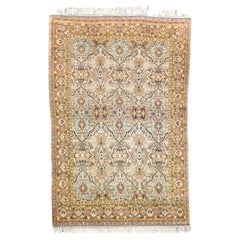 Tappeto antico di seta persiana Heriz, estremamente pregiato, 4'10" x 7'3"