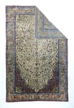 Extremely Fine Antique Persian Silk Kashan Rug 6'6'' x 9'8''