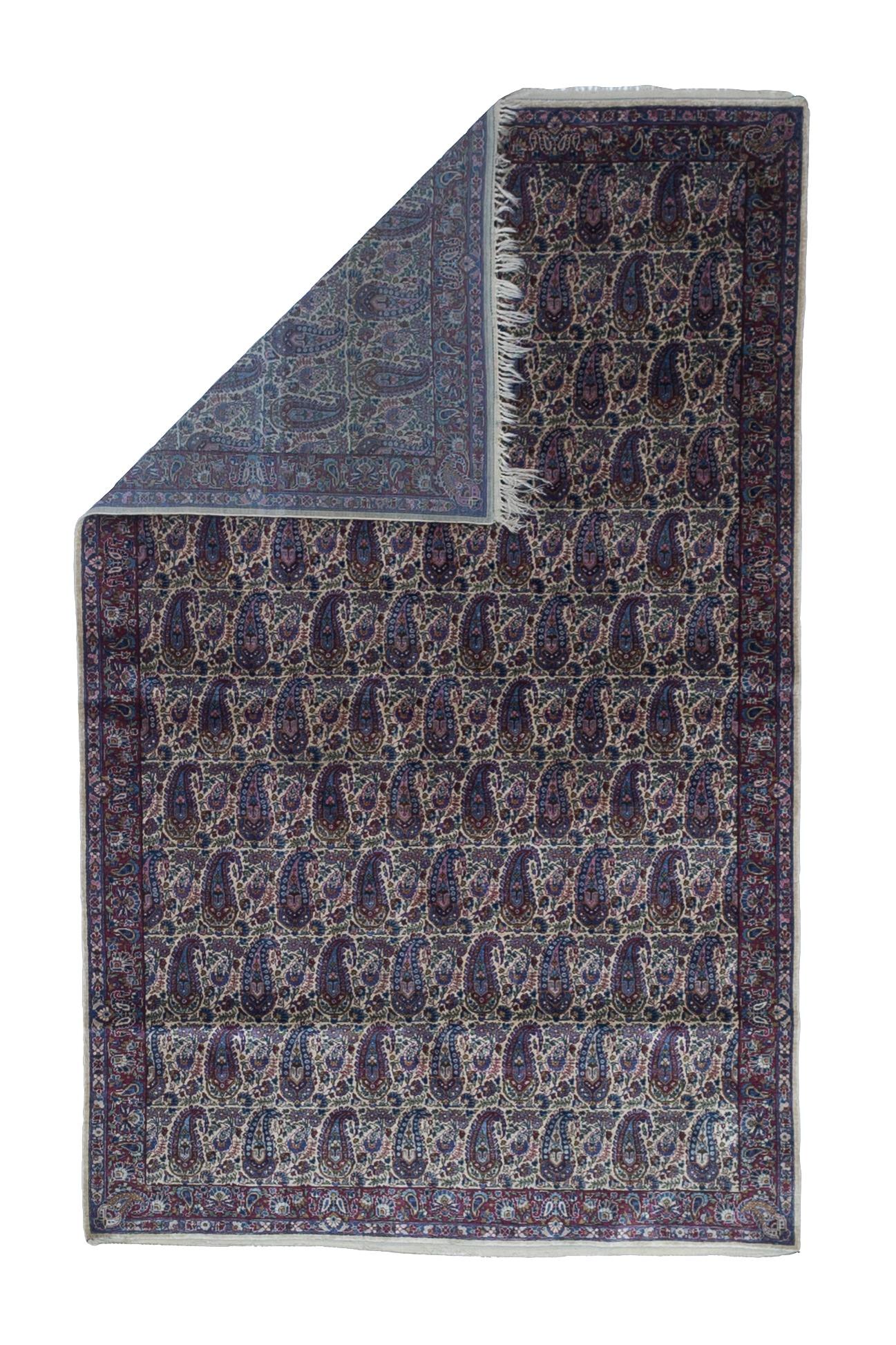 Extremely Fine Antique Persian Silk Mohtasham Kashan Rug 4'2