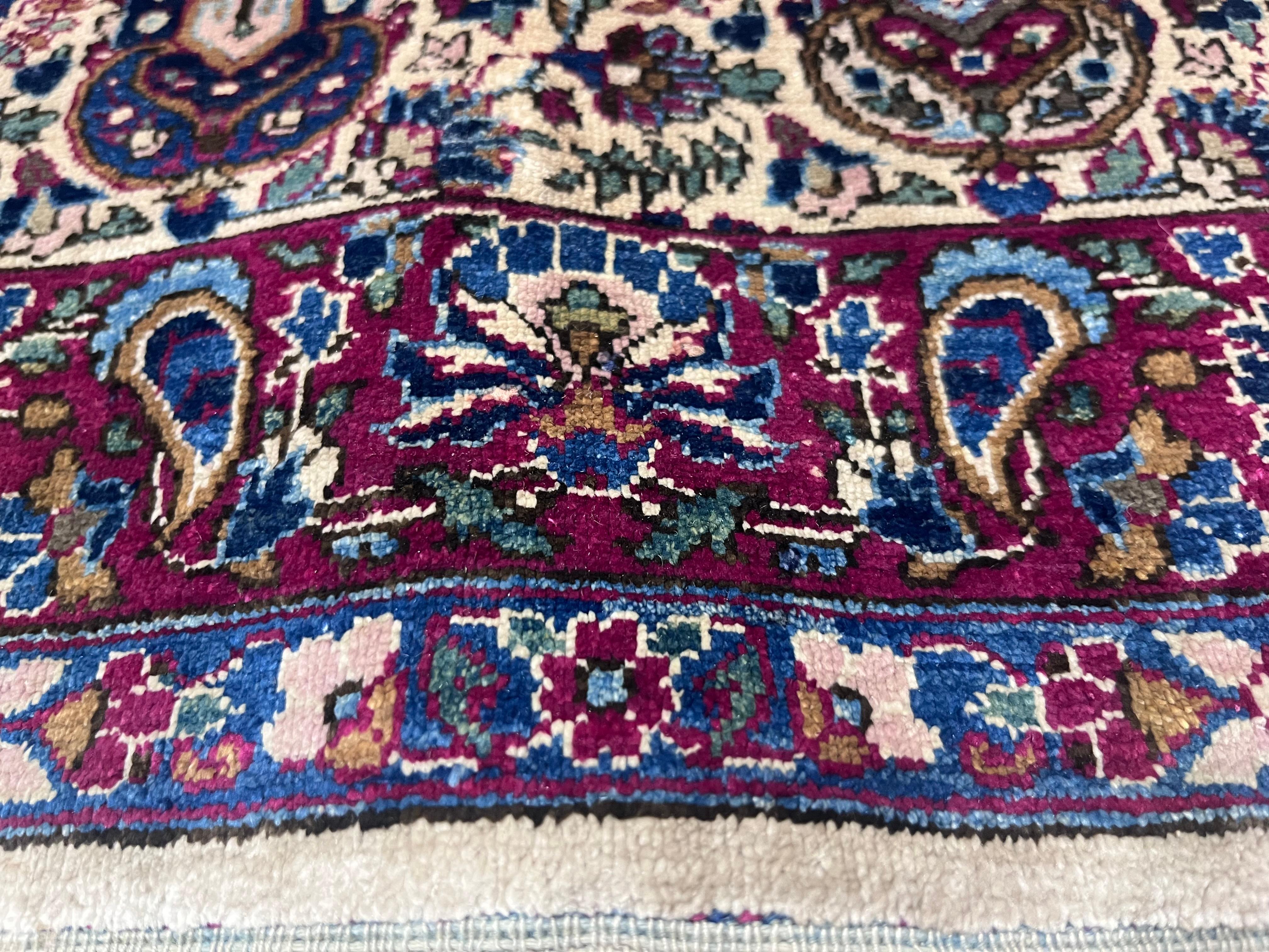 19th Century Extremely Fine Antique Persian Silk Mohtasham Kashan Rug 4'2