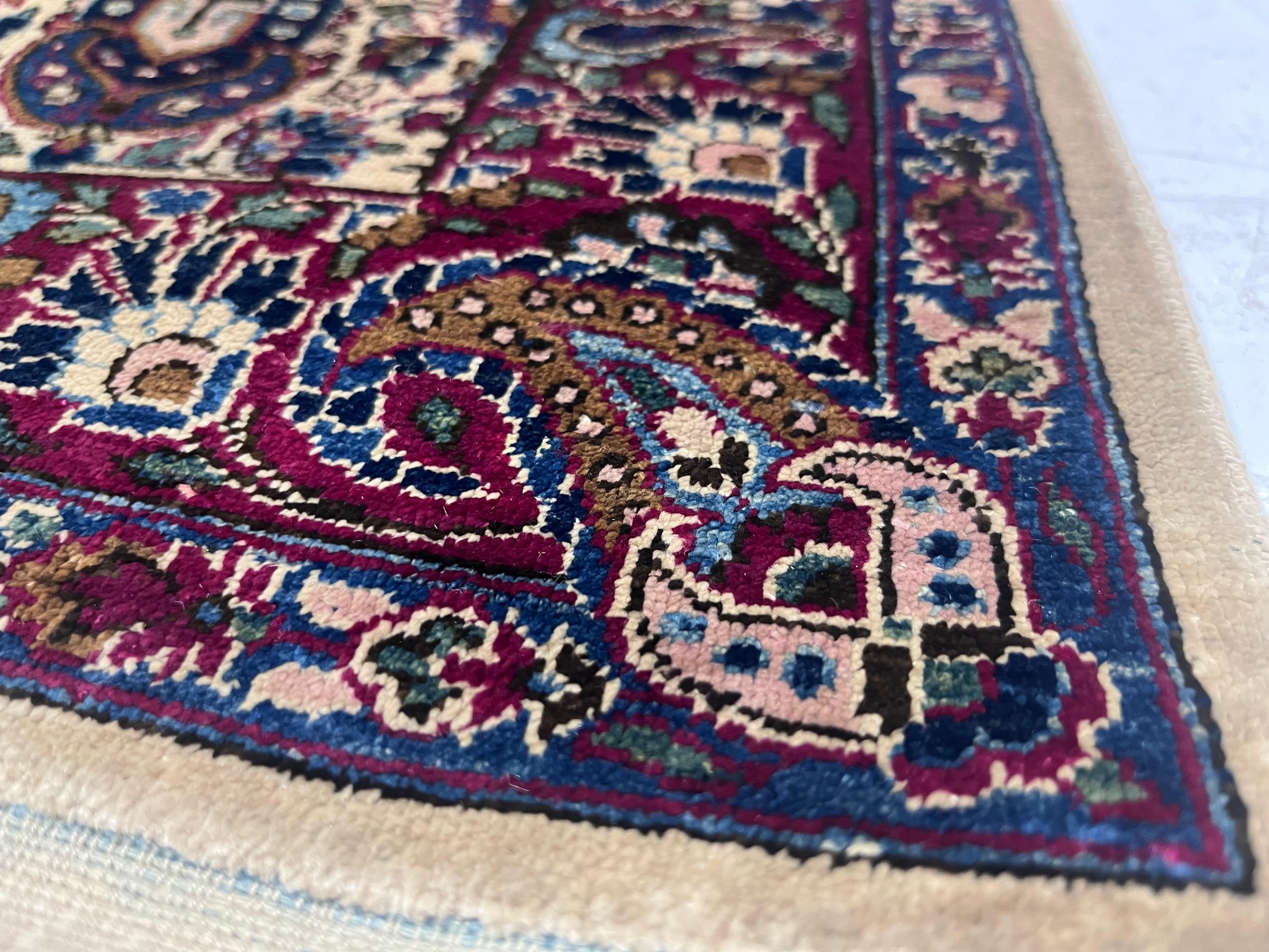 Extremely Fine Antique Persian Silk Mohtasham Kashan Rug 4'2