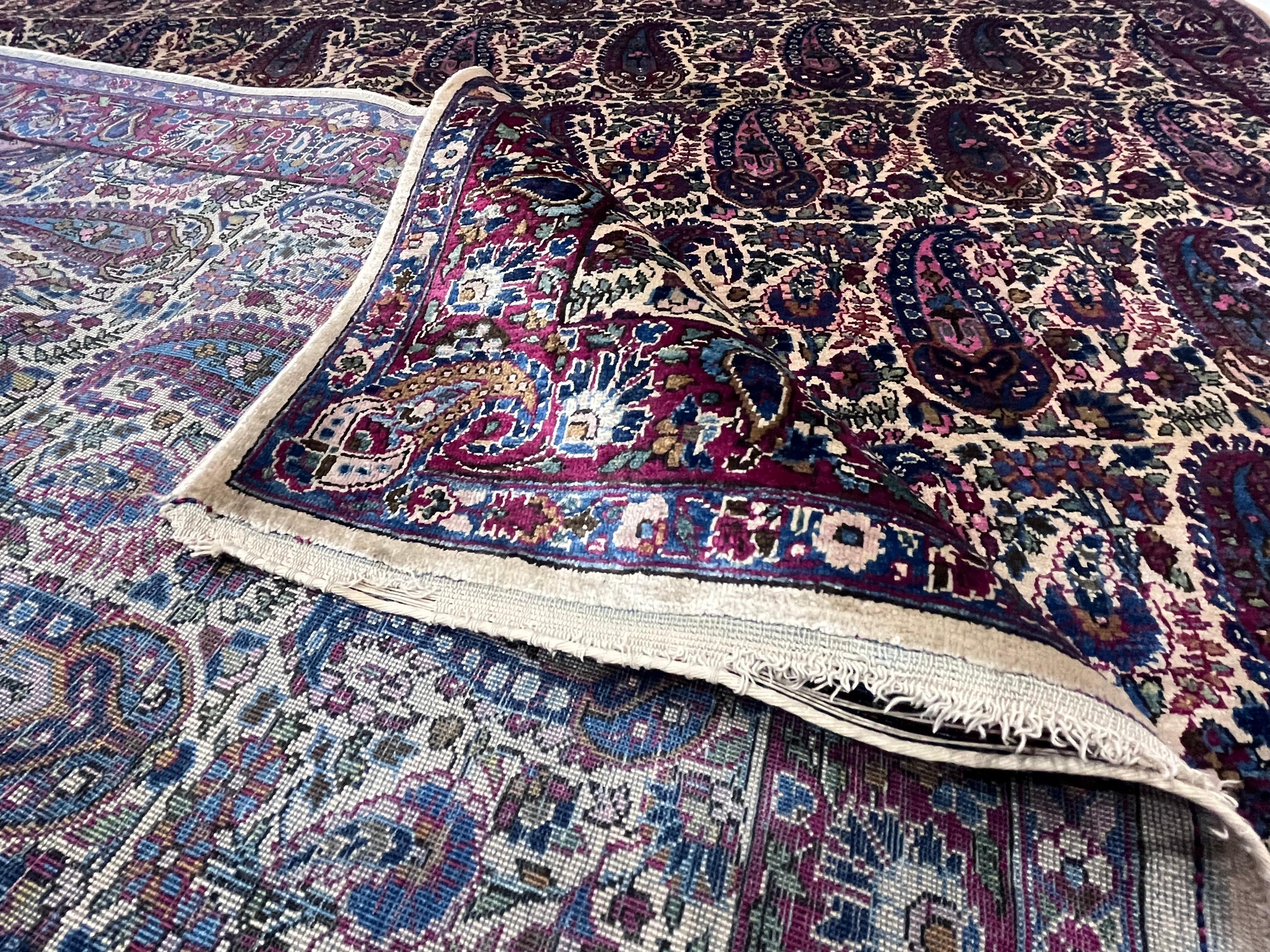 Extremely Fine Antique Persian Silk Mohtasham Kashan Rug 4'2