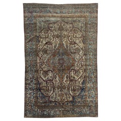 Extremely Fine Antique Persian Silk Mohtasham Kashan Rug 6'5" x 10’0"