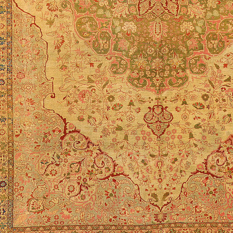 Hand-Knotted Extremely Fine Antique Persian Tabriz by Haji Jalili Rug. Size: 9' 4