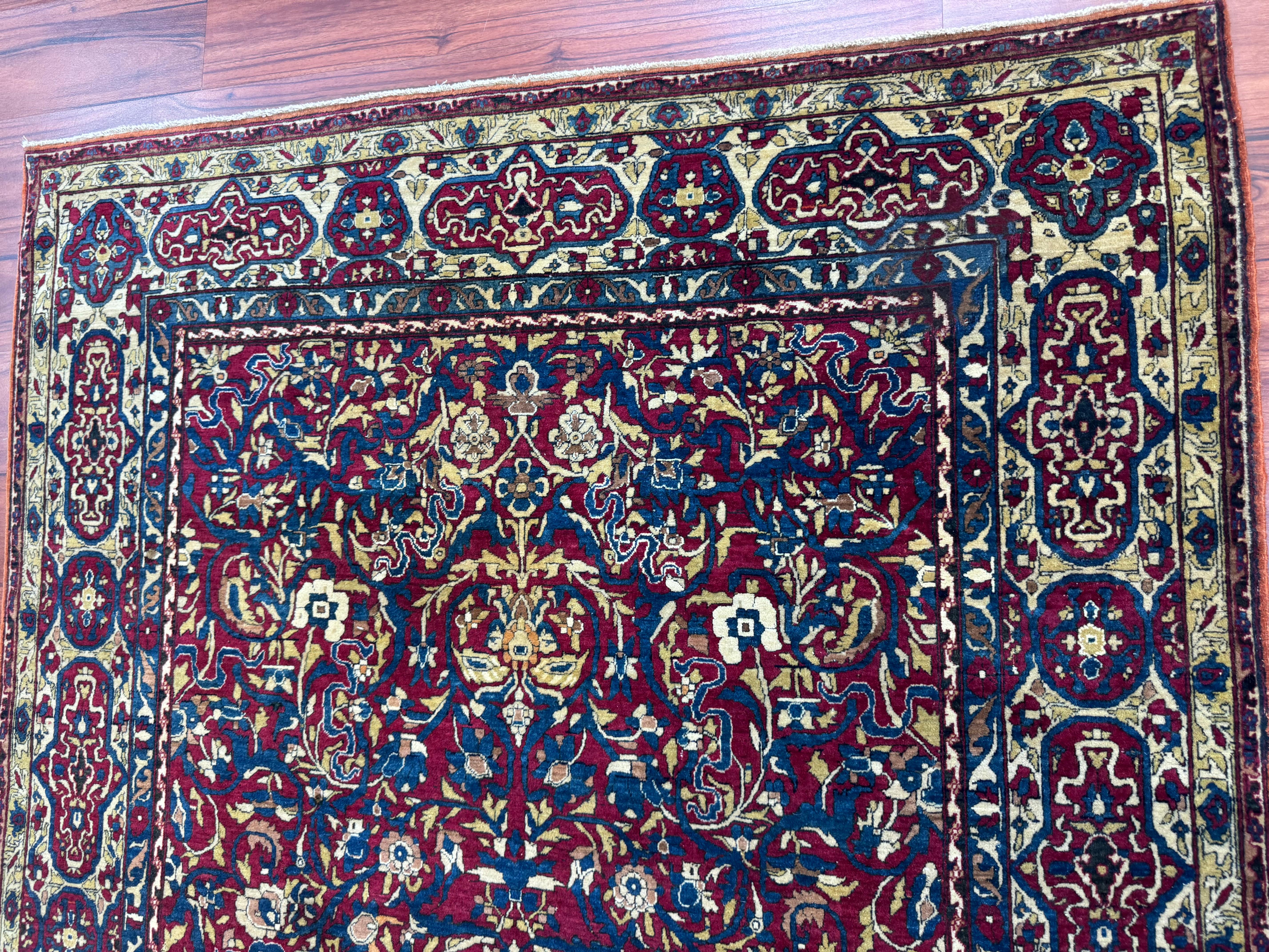 Extremely Fine Antique Persian Tehran Rug For Sale 3