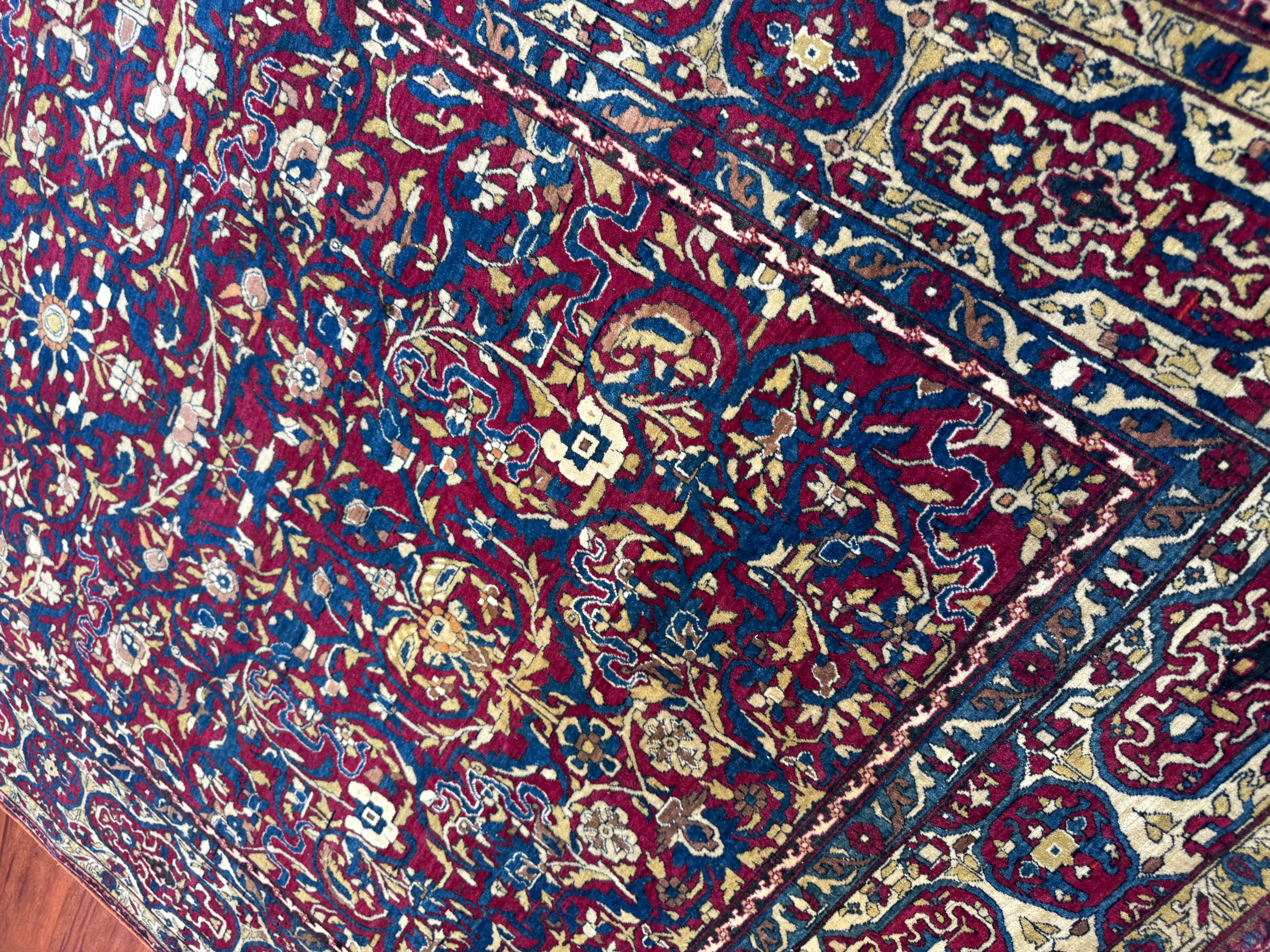Extremely Fine Antique Persian Tehran Rug For Sale 5