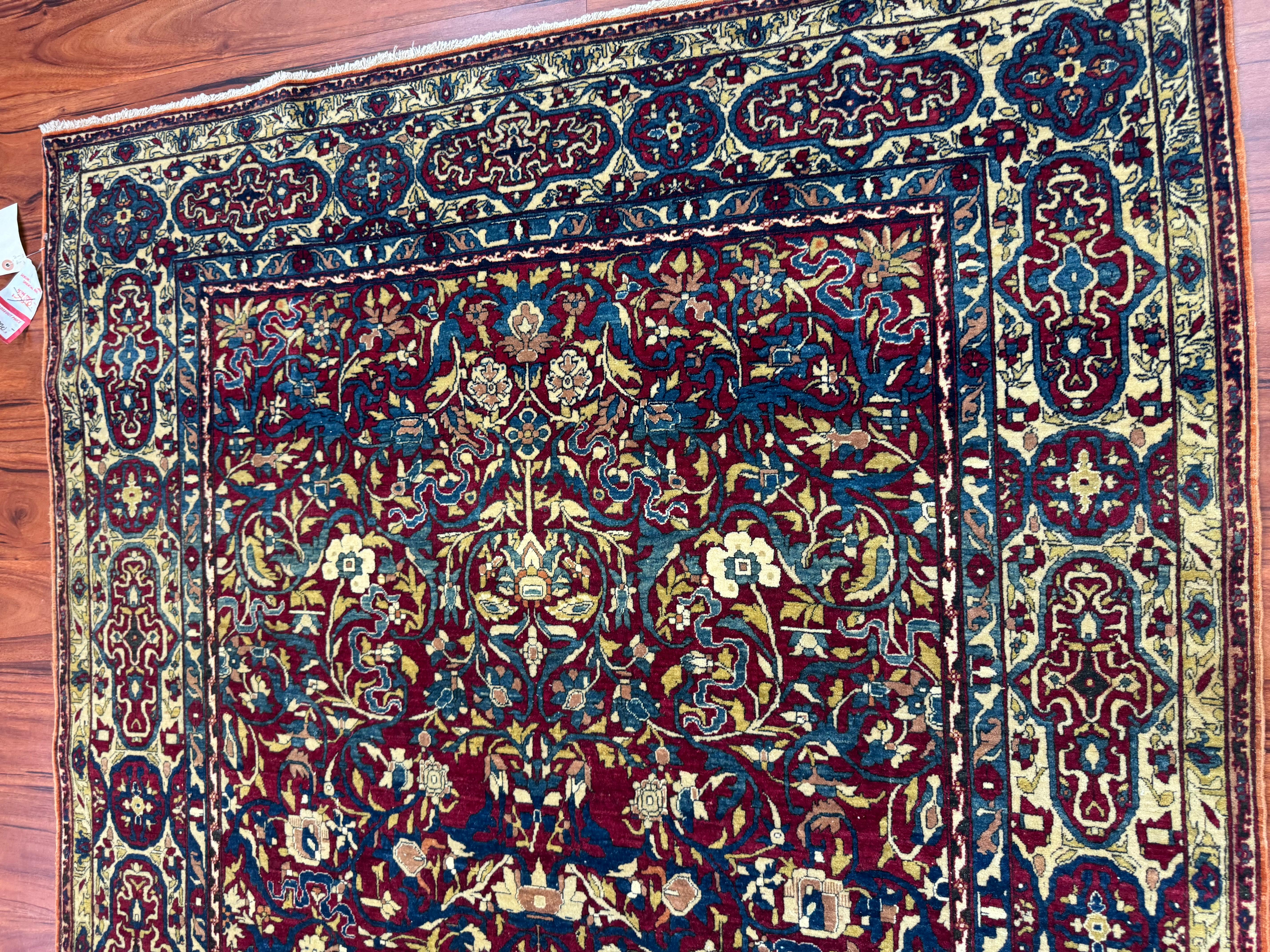 Extremely Fine Antique Persian Tehran Rug For Sale 8