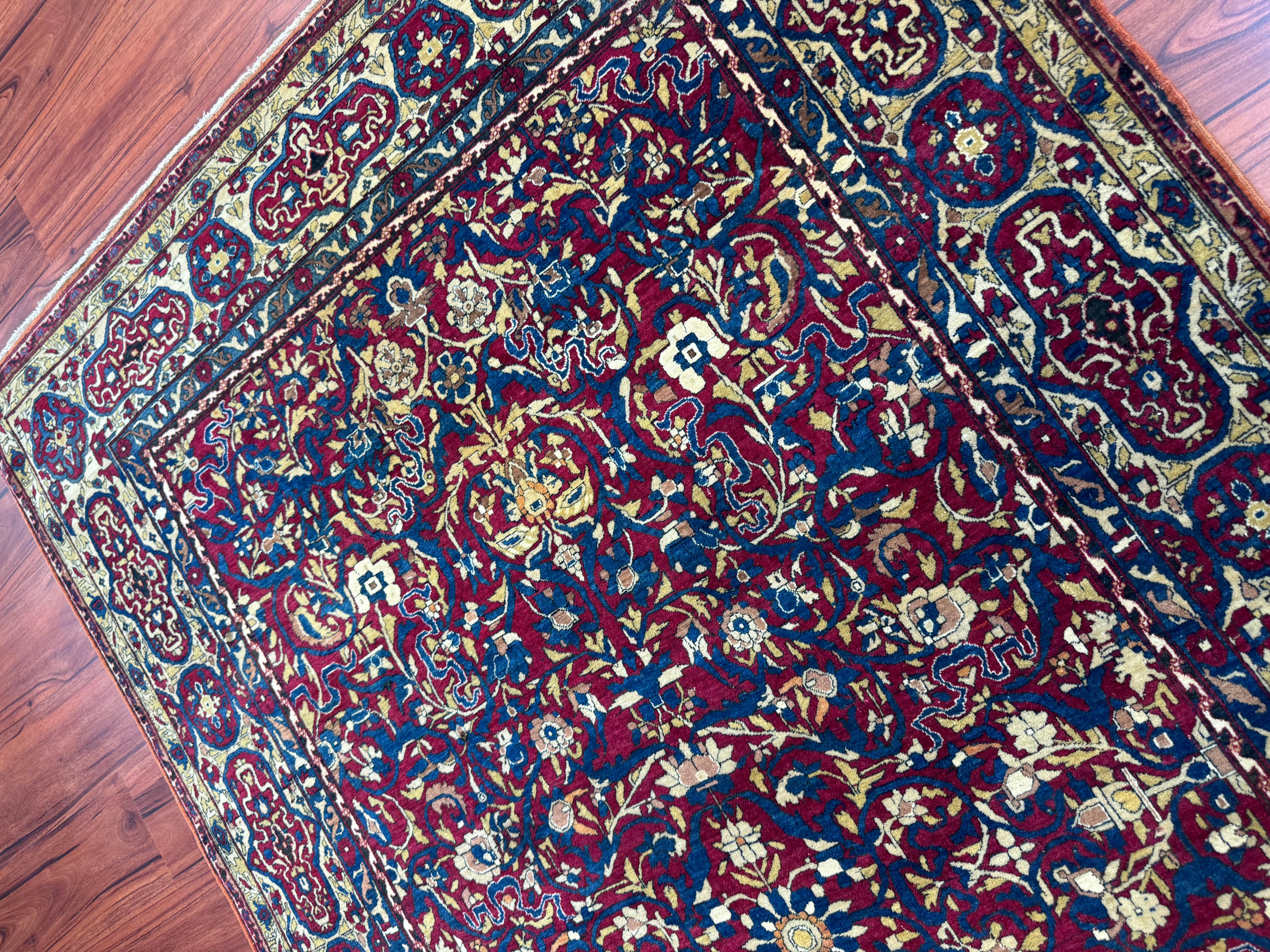 Tabriz Extremely Fine Antique Persian Tehran Rug For Sale