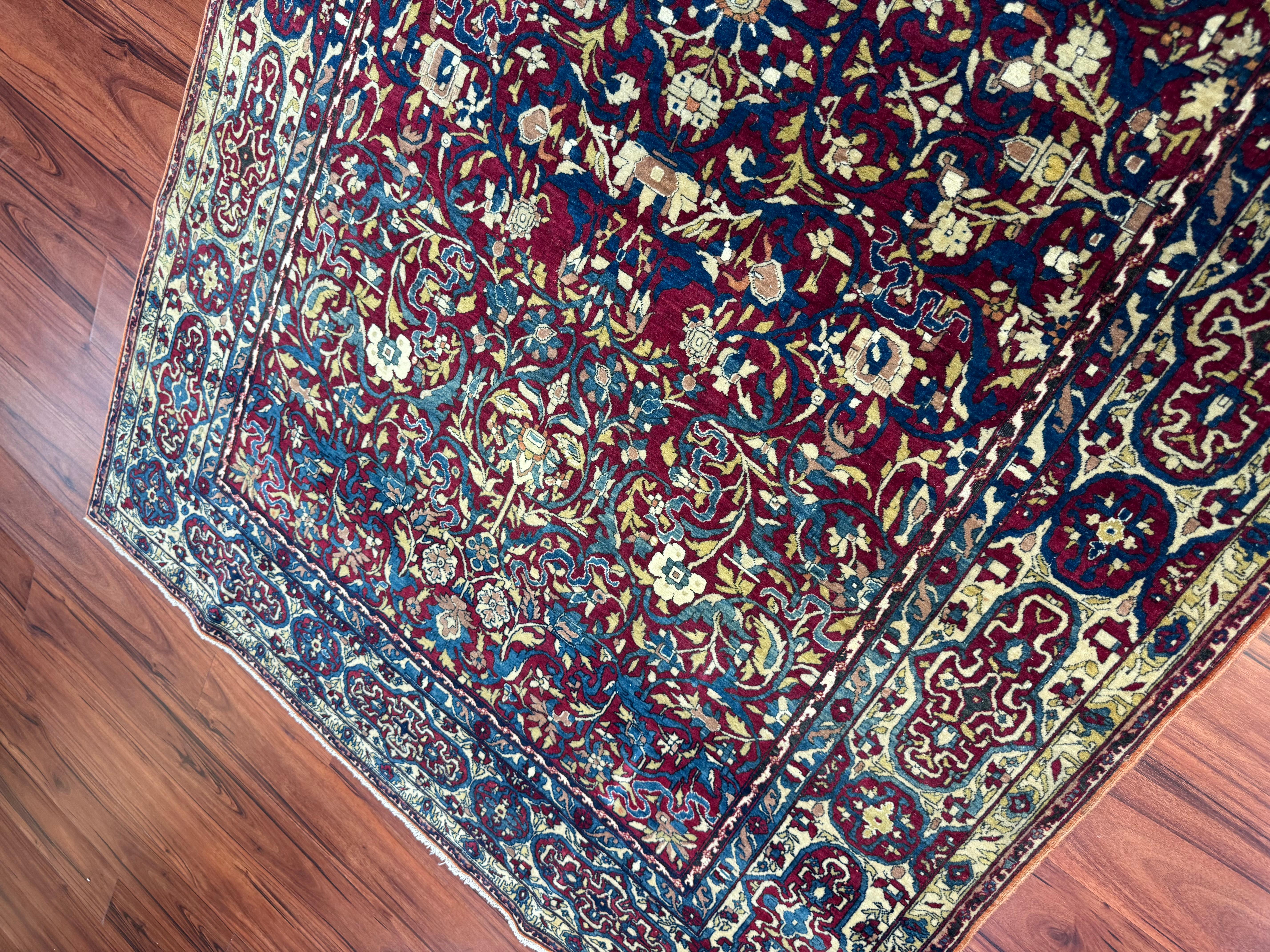 20th Century Extremely Fine Antique Persian Tehran Rug For Sale