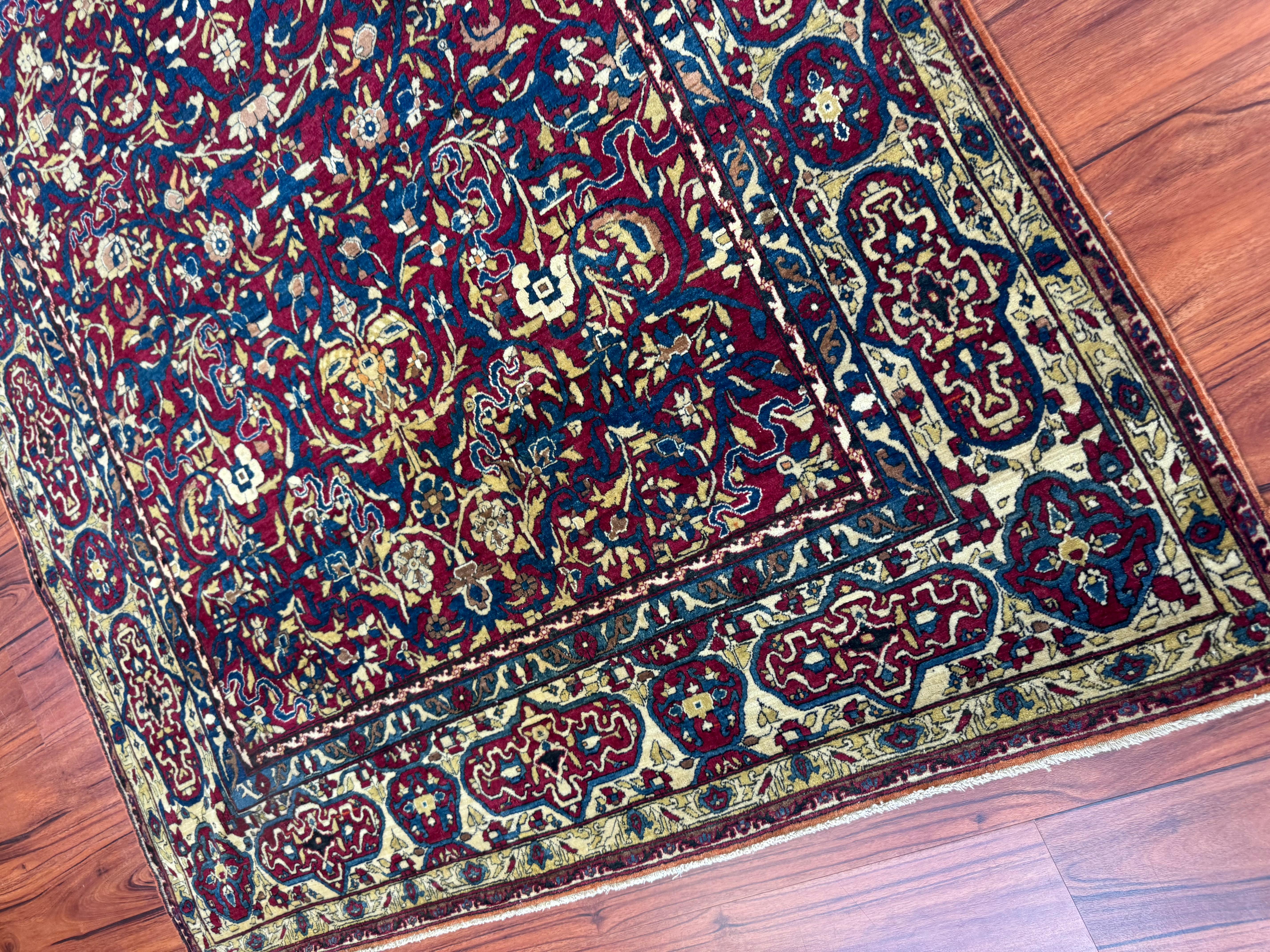 Extremely Fine Antique Persian Tehran Rug For Sale 1