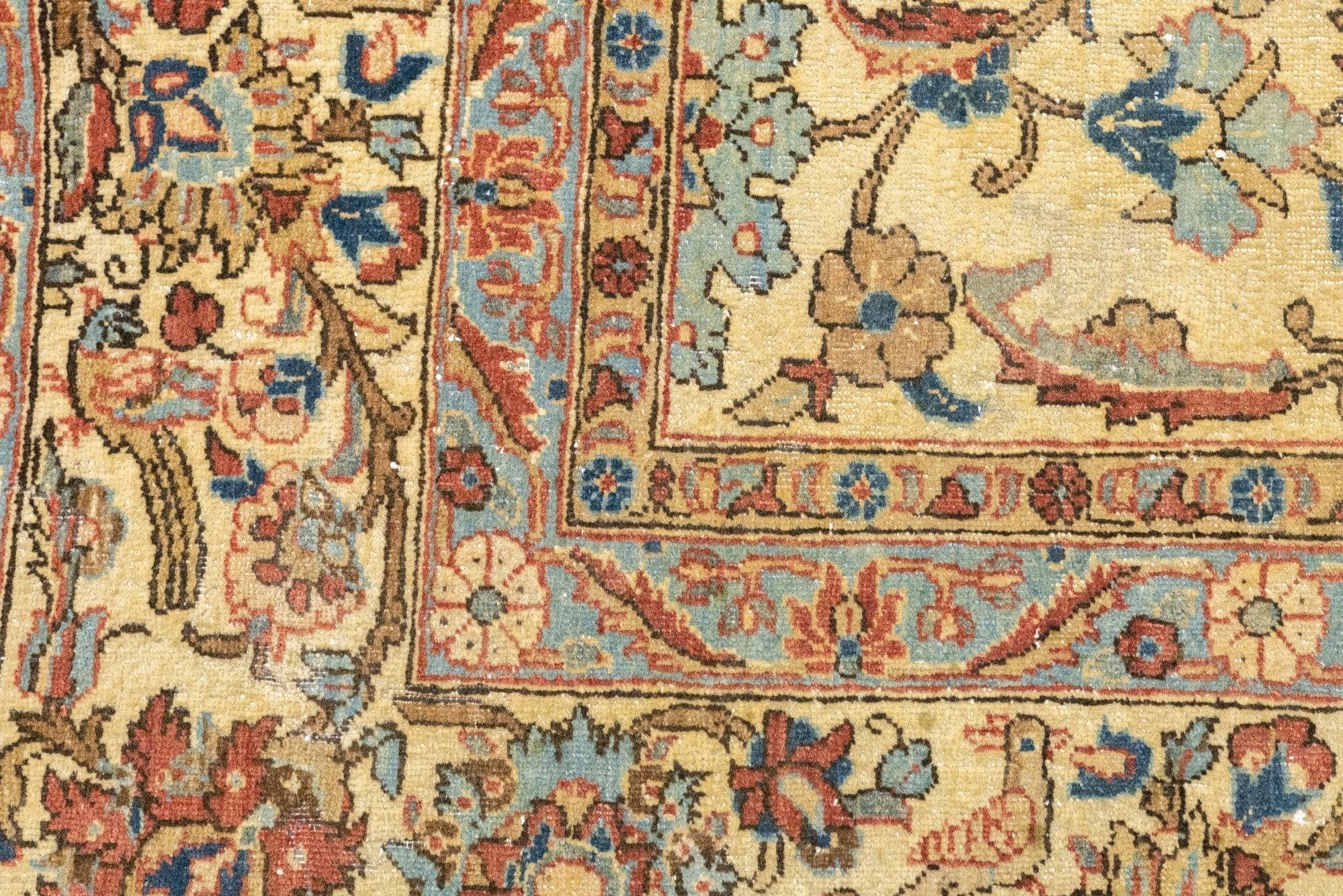 Äußerst feine antike persische Teheraner Wolle  Teppich 7'10'' x 10'5'' (Handgeknüpft) im Angebot