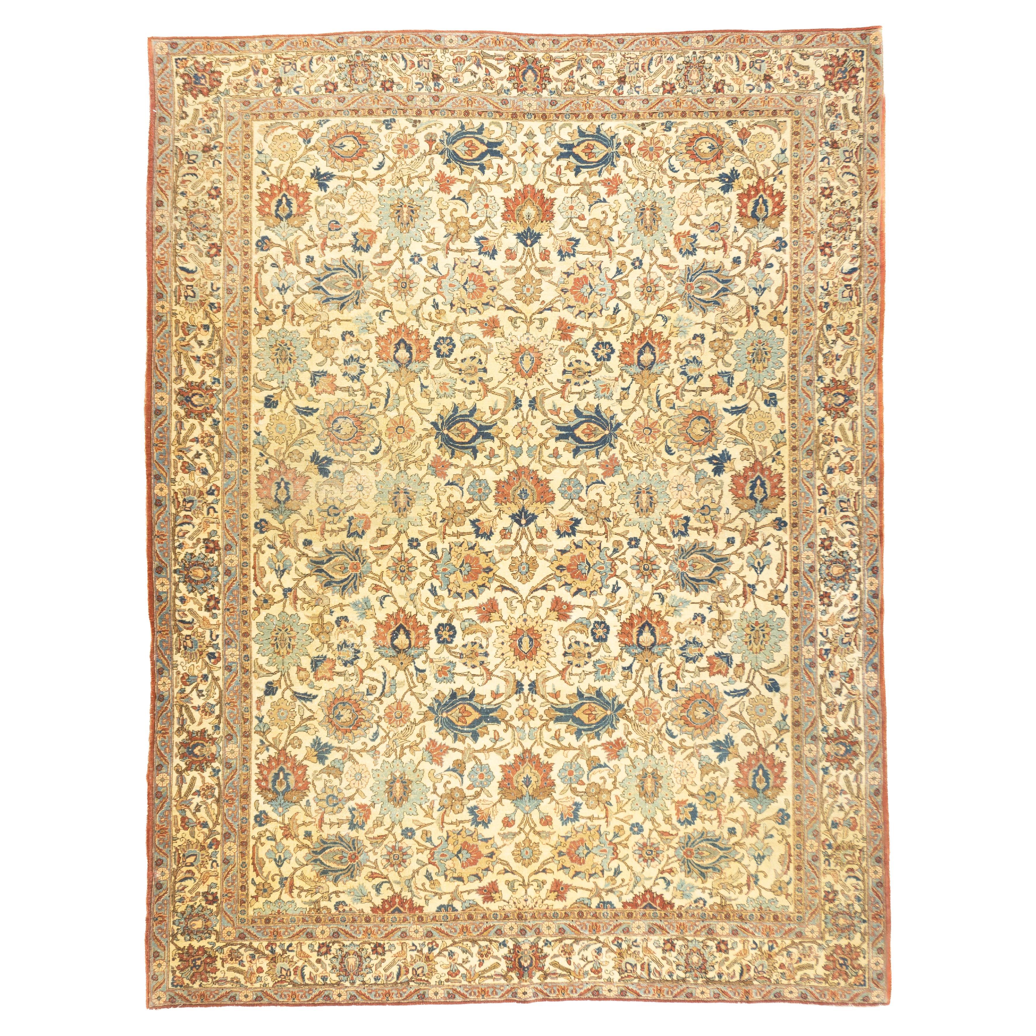 Extremely Fine Antique Persian Tehran Wool  Rug 7'10'' x 10'5''