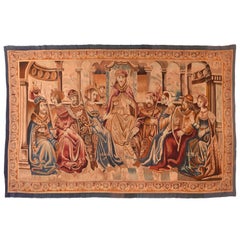 Extremely Fine Antique Pictorial Biblical Belgium Tapestry, circa 19th Century