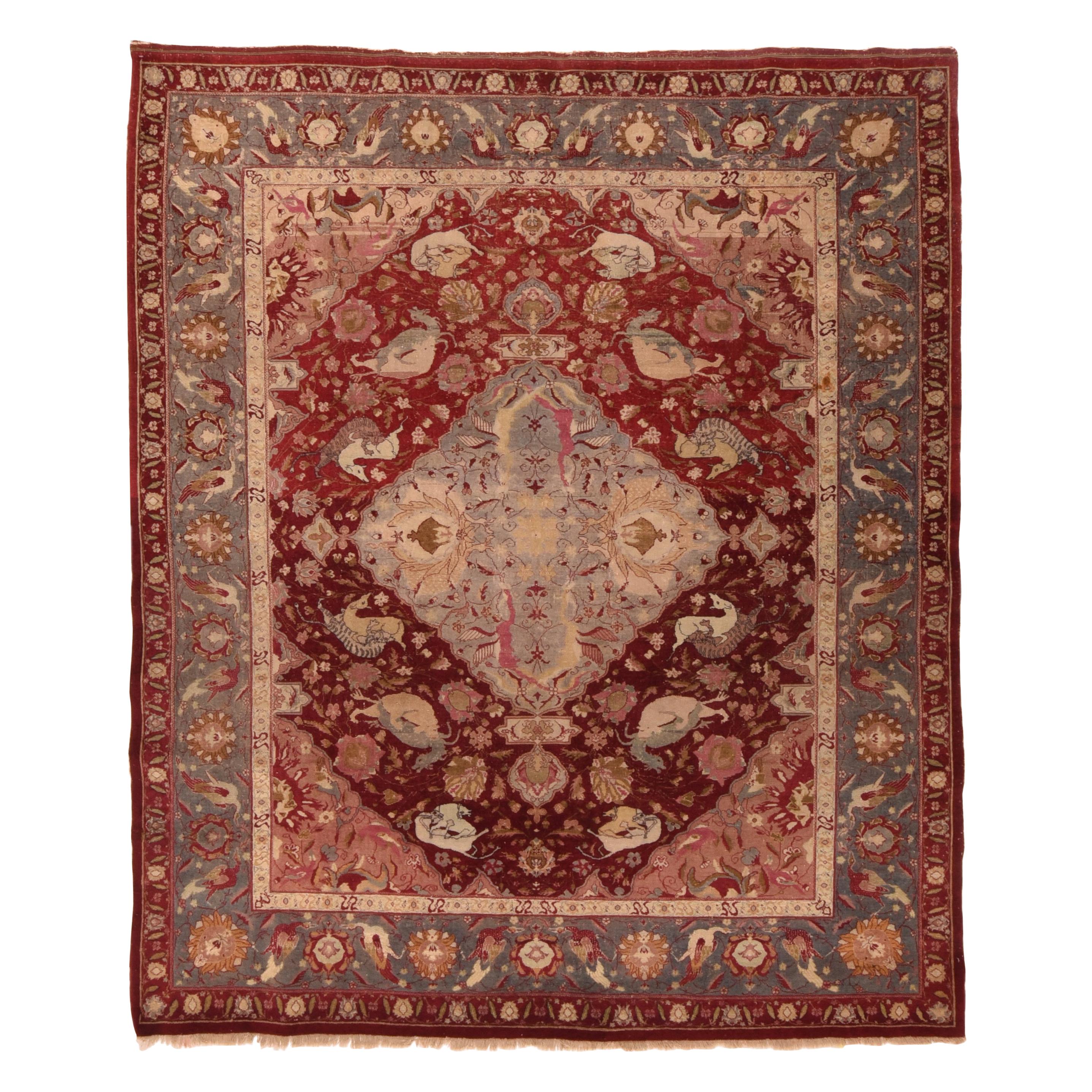 Antique Agra Area Rug For Sale