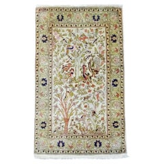 Extremely Fine Antique Turkish Silk Hereke Rug 2'0" x 3’5”