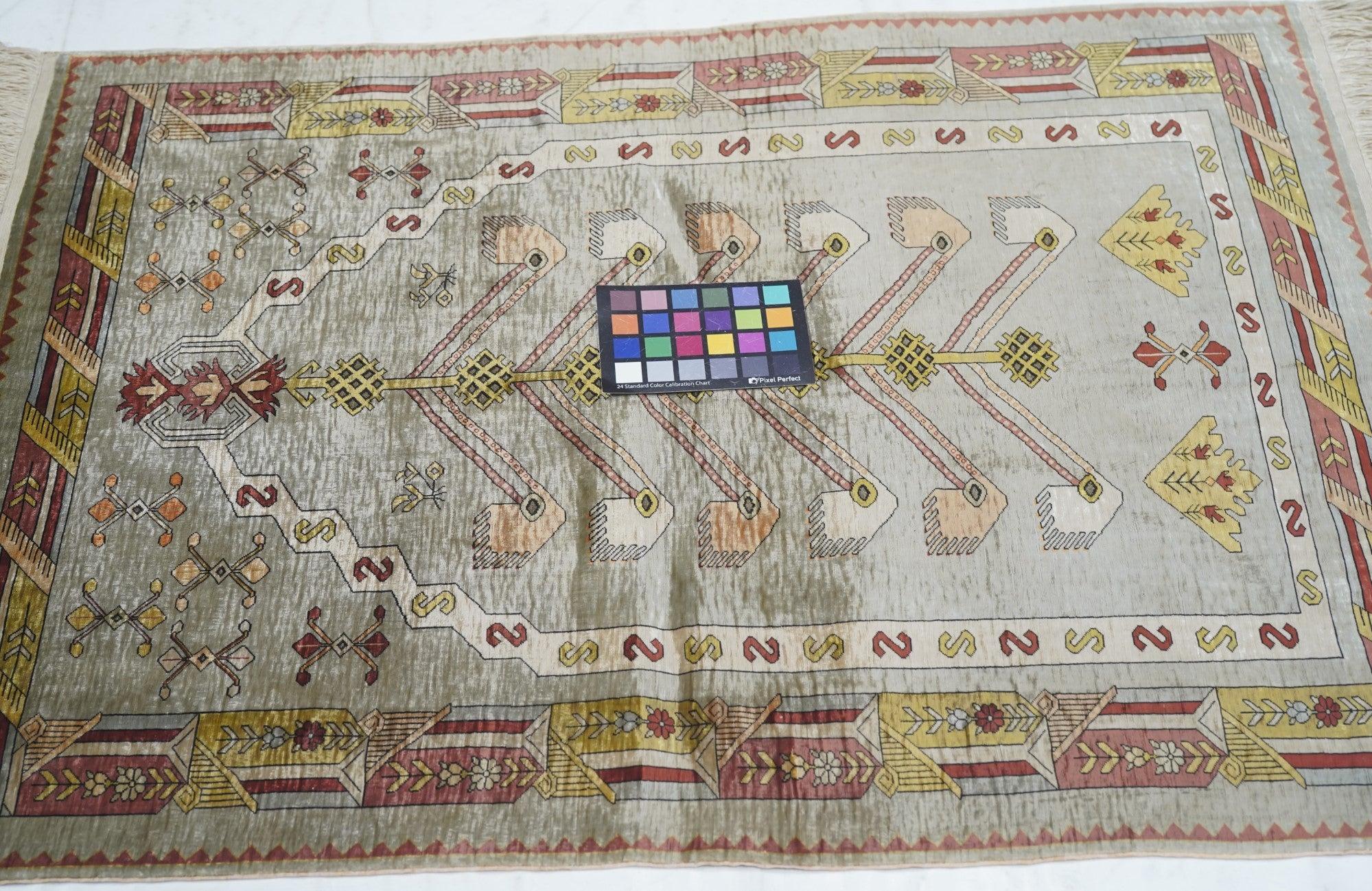 Extremely Fine Antique Turkish Silk Hereke Rug 2'6'' x 3'5'' For Sale 4