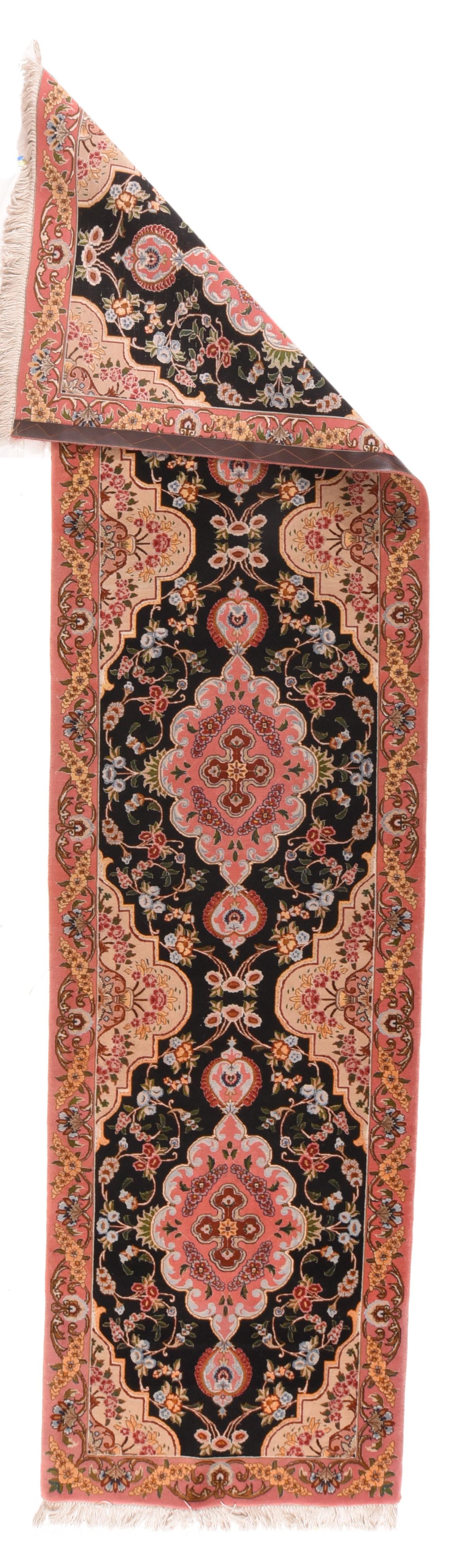 Hand-Knotted Extremely Fine Persian Tabriz Long Rug For Sale