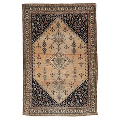 Extremely Fine Blush Pink Antique Qashquli Qashqa'i Rug