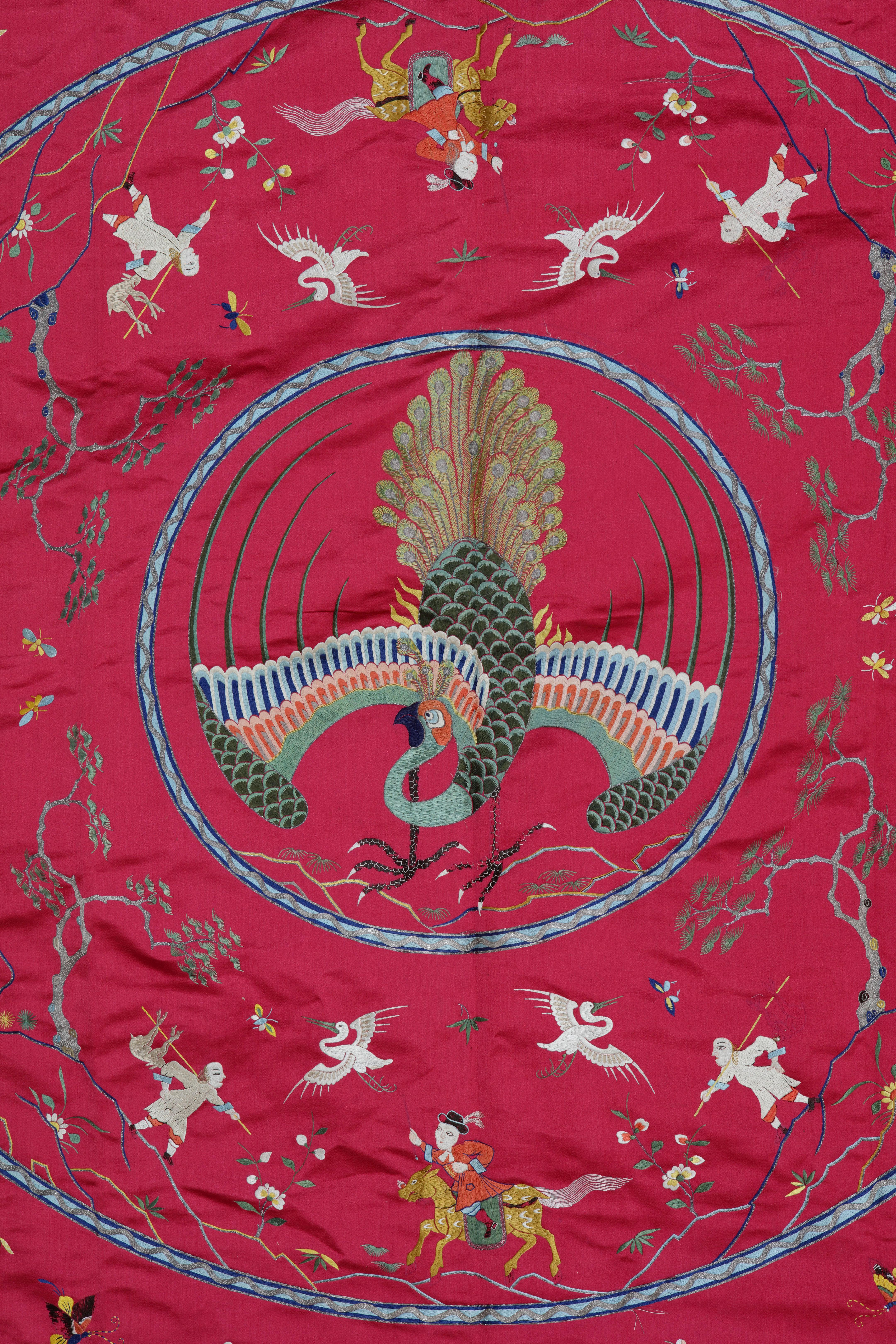 Chinese Export Extremely Fine Chinese Silk Embroidered Bed-Cover for the Dutch Market For Sale