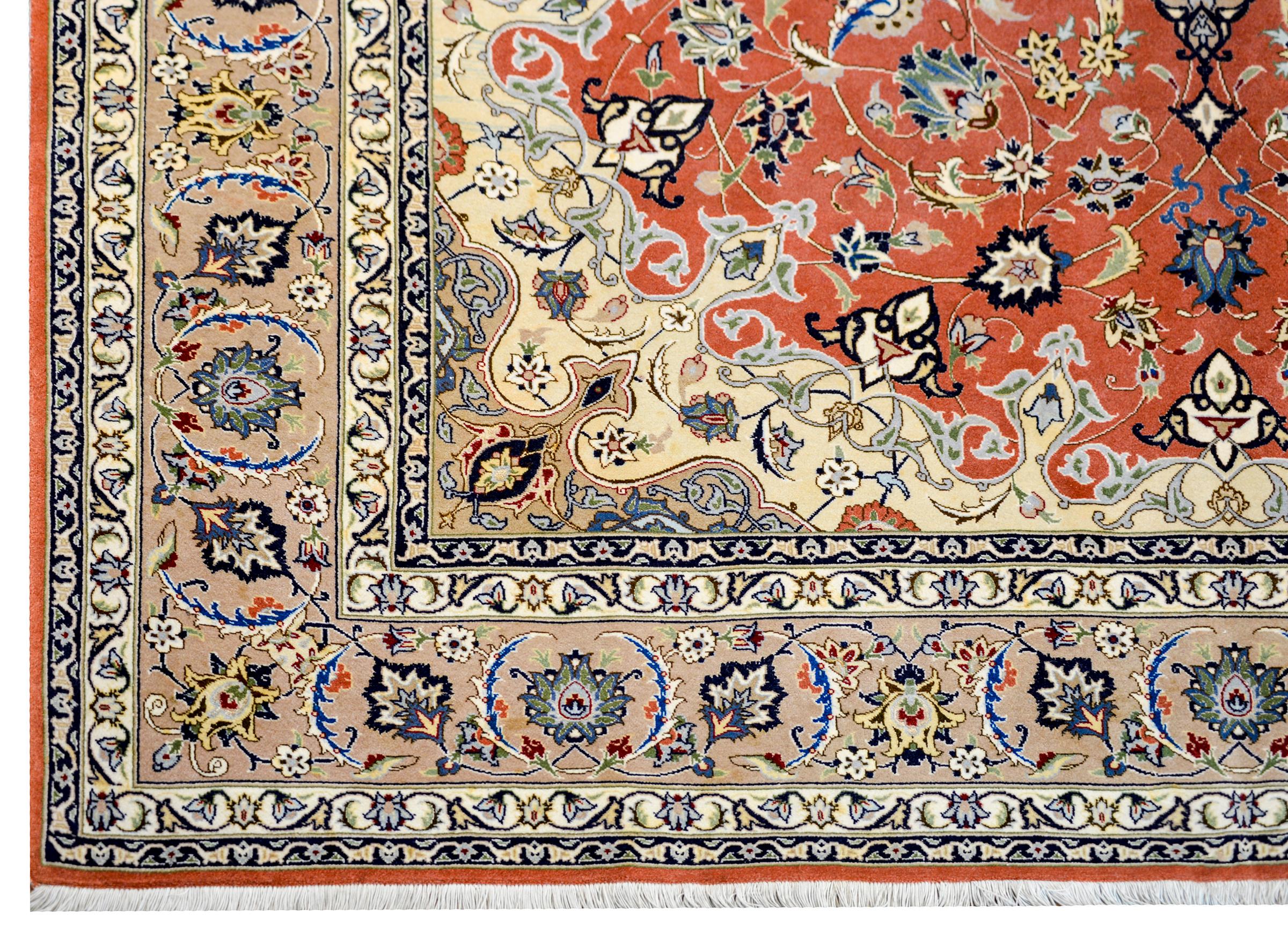 Persian Extremely Fine Late 20th Century Tabriz Rug For Sale