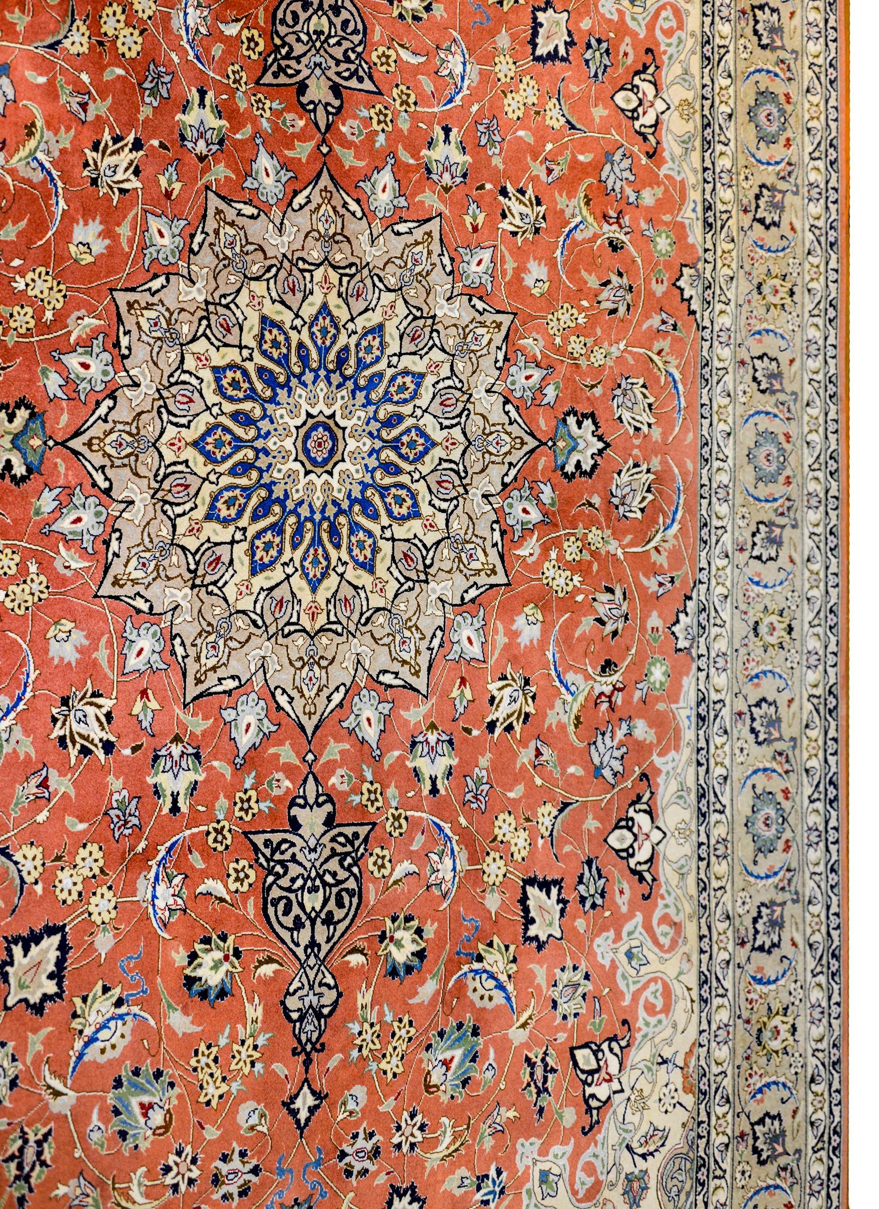 Vegetable Dyed Extremely Fine Late 20th Century Tabriz Rug For Sale