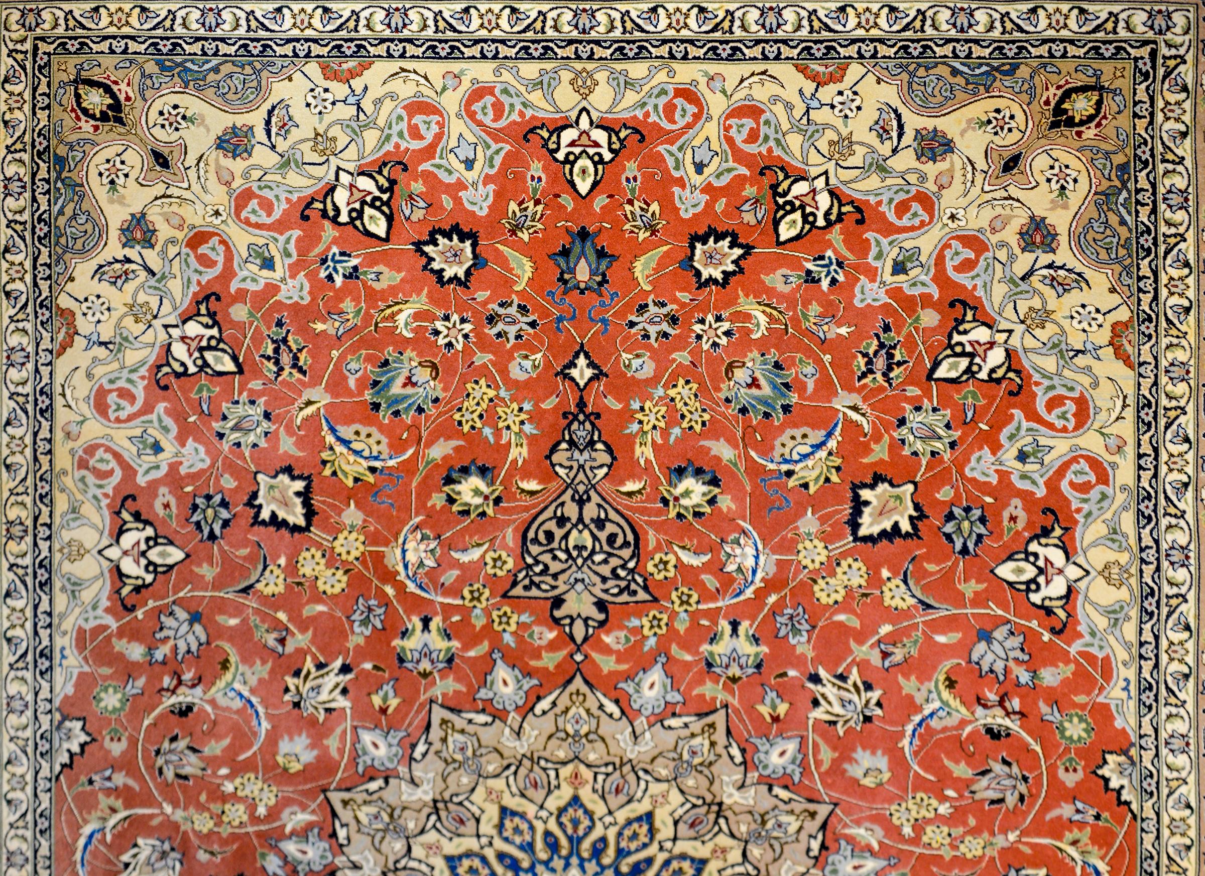 Wool Extremely Fine Late 20th Century Tabriz Rug For Sale