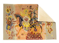 Extremely Fine French Mid Century Tapestry Signed E. Simon Rug 4’4" x 6’5"