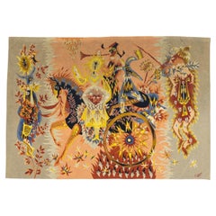 Extremely Fine French Mid Century Tapestry Signed E. Simon Rug 4’4" x 6’5"